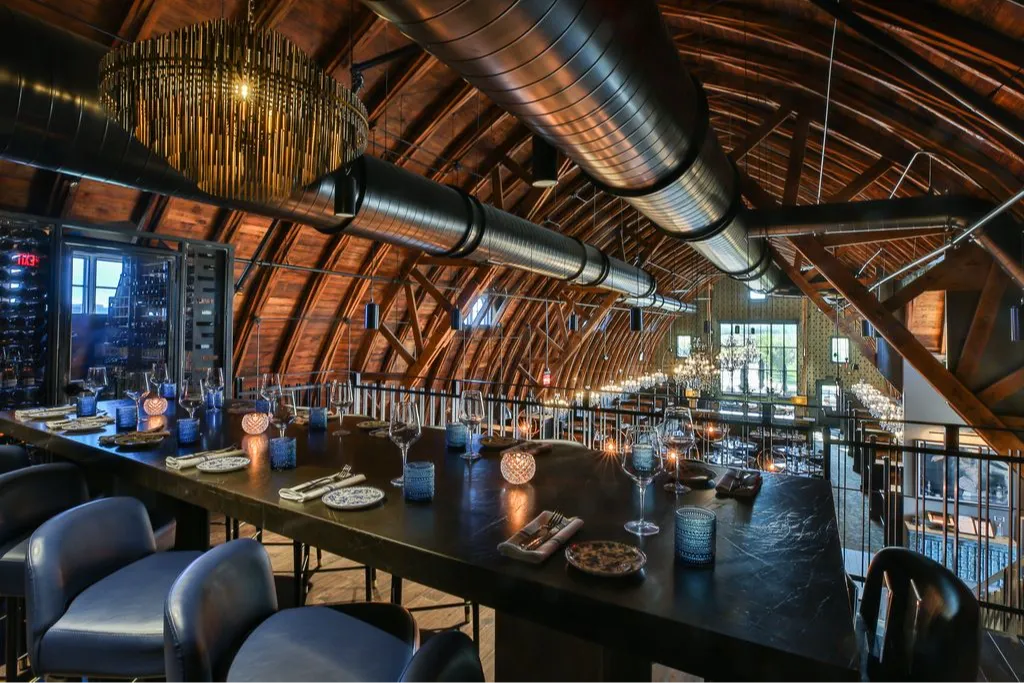 A small dining area overlooking the main dining room at The Black Sheep Restaurant