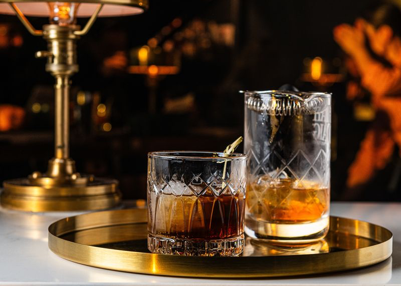 Manhattans served at the bar of The Black Sheep in Manassas